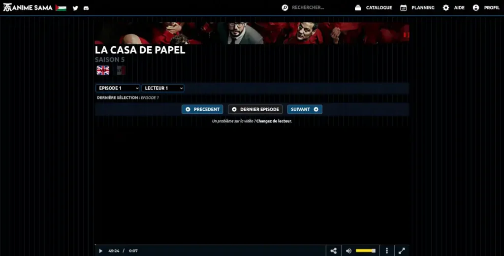 Anime-Sama Saison 5 casa de Papel