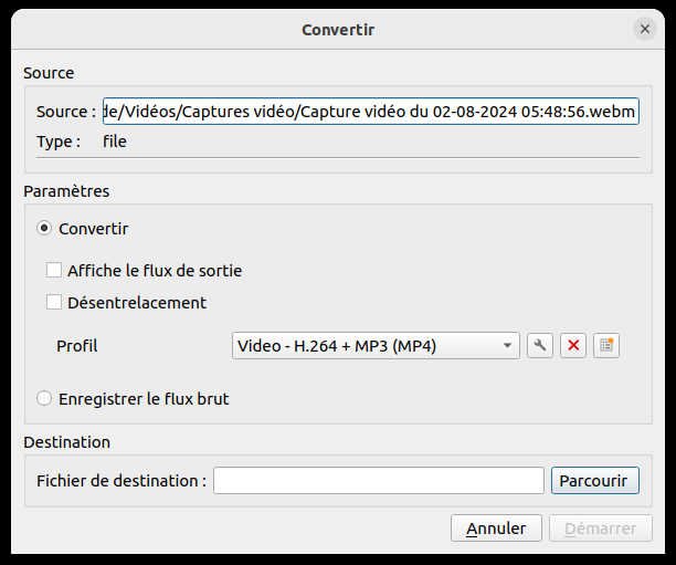 Comment convertir une vidéo WebM en MP4 avec VLC